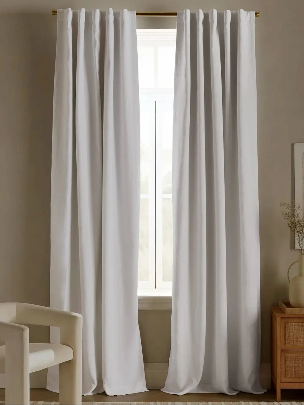 96x108 White Linen Blackout Panel - Retail $164 per panel